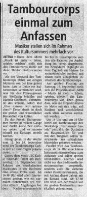 Vorbericht aus dem Altenaer Kreisblatt